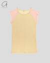 BASERANGE 25 Early Spring Short Sleeve Colorblock T-Shirt BAS-TOGNT-LW-SP25-HF HYELLOW/BUIO PINK